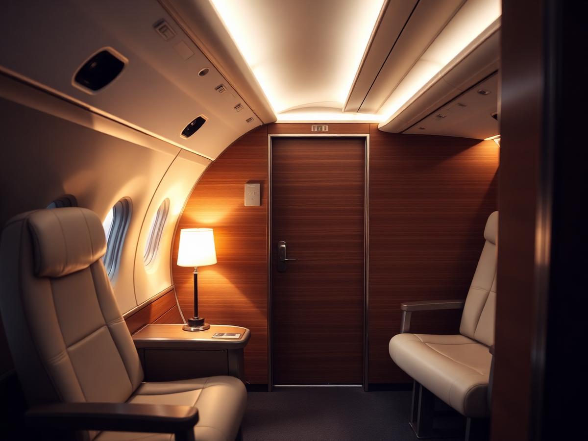First class private suite with a closing door
